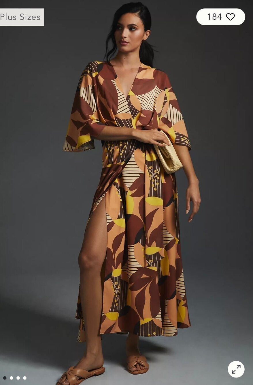 NWT❤️Hutch Deep-V Printed Dress szL